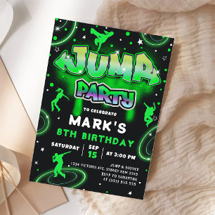 Invitación Foto de la fiesta de cumpleaños de Jump Neon Tramp