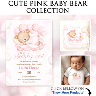 Servilleta De Papel Rosado: Podemos esperar a que el oso Baby Shower N