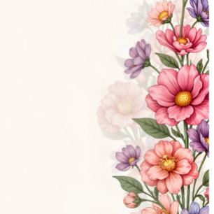 Tarjeta De Agradecimiento Floral Rosa Elegante