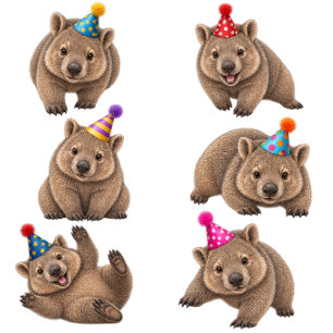 Tarjeta Celebra con una fiesta de wombats salvajemente div