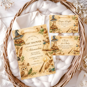 Tarjeta De Recepción Rifa de Brujo Libro de Encantamientos Pañal Magico