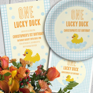 Invitación Pato 1 cumpleaños