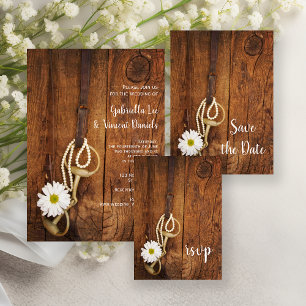 Tarjeta RSVP de Daisy and Horse Bit Western Weddin