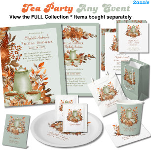 Invitación Boho Terracotta Sage Tea Fiesta Baby Bridal Shower