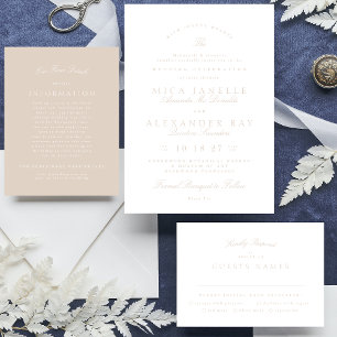 Invitación Elegante caligrafía Boda formal Rubor rosa