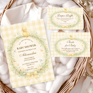 Servilleta De Papel Bebé Pato Vintage: Baby Shower Floral