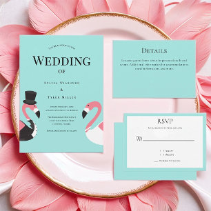 Invitación Boda Flamingo