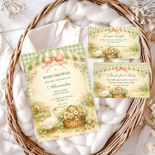 Tarjeta De Recepción Cottagecore Tonta del jardín Rifa de pañales