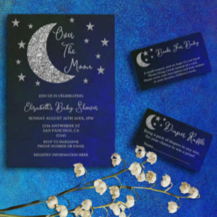 Invitación Over The Moon Baby Shower