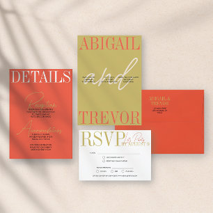 Tarjeta RSVP negrita y retro