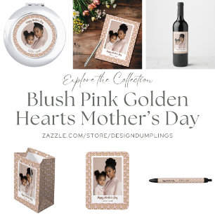 Imán Foto del Día de la Madre en Rubor Golden Hearts Ro