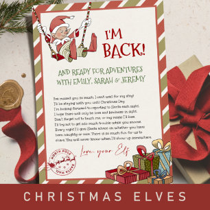 Invitación Carta de Elf "Estoy de vuelta" para Navidades