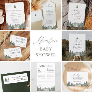 Invitación Oh Baby Outly Mountain Forest Baby Shower