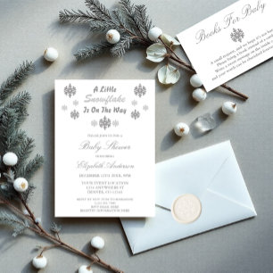 Invitación Un Pequeño Snowflake Está En Camino De Baby Shower