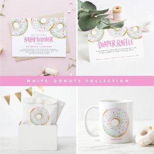 Invitación Harina de agua Rocido blanco Donuts Baby Brunch