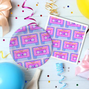 Servilleta De Papel Aniversario feliz de la estética del vaporwave de 
