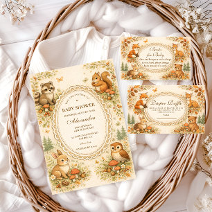 Invitación Animales encantados del bosque: Baby Shower