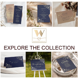 Elegante invitación a la boda azul de la Marina de