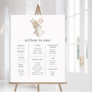 Globo rosa de la invitación al primer cumpleaños d