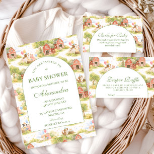 Tarjeta De Recepción Sorteo de pañales de animales de granja clásicos