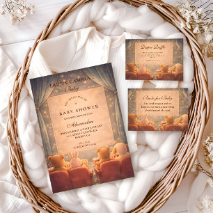 Invitación Noche de Cine en Casa para Baby Shower