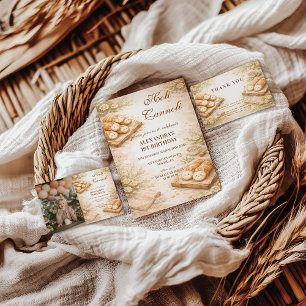 Invitación Cumpleaños Photo Holi Cannoli Whimsical Bakery 1er