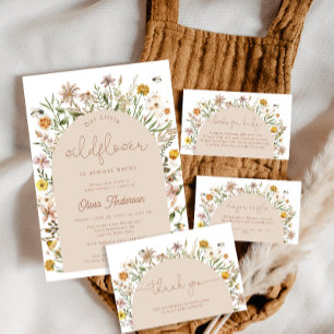 Invitación Wildflower Boho Modern Baby Shower