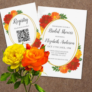 Tarjeta De Recepción Autumn Florals Bridal Shower