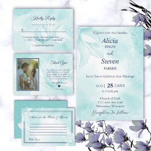 Invitación Todo En Uno Flor de magnolia etérea, Boda