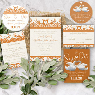 Invitación Boda de Aves de Amo de los Cisne Azules