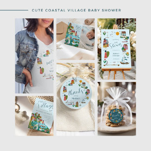 Tarjeta Foto de Baby Shower de Coastal Village