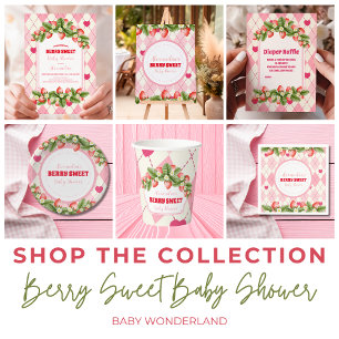 Tarjeta De Recepción Berry Sweet Baby Shower Diapper Raffle