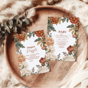 Invitación Terracota Floral Baby en Bloom Baby Shower