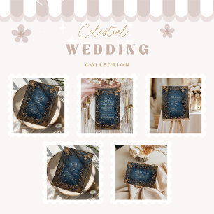 Invitación Boda barroca celestial de medianoche