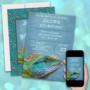 Invitación Celebración de la Iguana Colorida por la Fiesta de