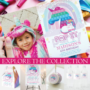 Papel De Regalo Cute Unicorn Pop It Birday Party