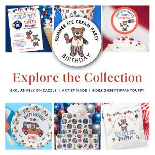 Plato De Papel Aniversario de la natalidad de la Crema de Hielo d