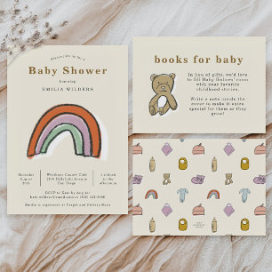 Invitación Baby Shower de Ilustracion recién nacido en el arc