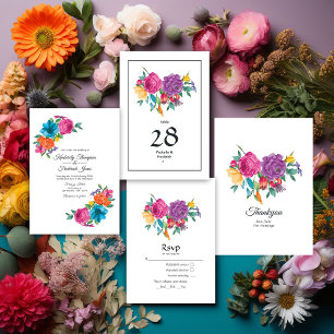 Tarjeta De Agradecimiento Boda de Fiesta floral acuarela