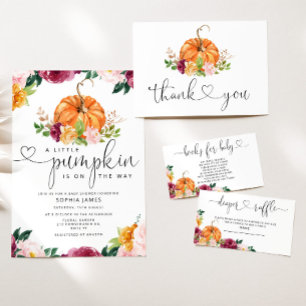 Tarjeta De Recepción Calabaza floral adivina cuántos caramelos
