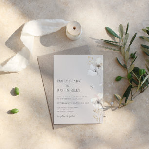 Invitación Flores silvestres modernas acuarela Salven la fech