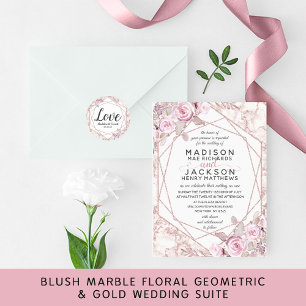 Invitaciones de matrimonio de marco geométrico de 
