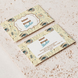 Tarjeta De Agradecimiento Artista de Pestañas con Acuarela Estudio de Bellez