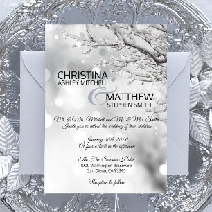 Postal De Anuncios Winter Snow Snowflakes Wedding SAVE OUR DATE