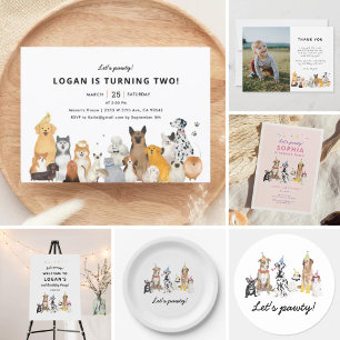 Invitación a la fiesta de cumpleaños de Puppy Paw-