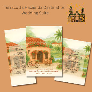 Etiqueta Para Botella De Vino Terracota Hacienda Española Boda de Destino