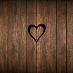 Madera rústica y invitación a la boda cardíaca gra