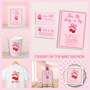 Camiseta Cherry Cute Bow Rojo Mama