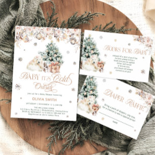 Invitación Podemos Esperar El Invierno Del Oso Polar Baby Sho