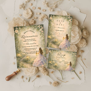 Invitación Princesa de Bosque Encantado Quinceañera